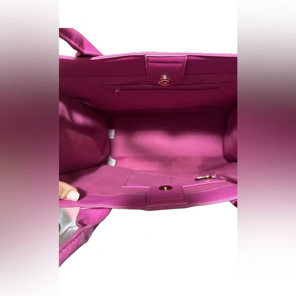 Trina Turk NWT Majorelle Garden Tote with Stripe Vegan Large Adj Strap Purse Bag - Picture 6 of 9